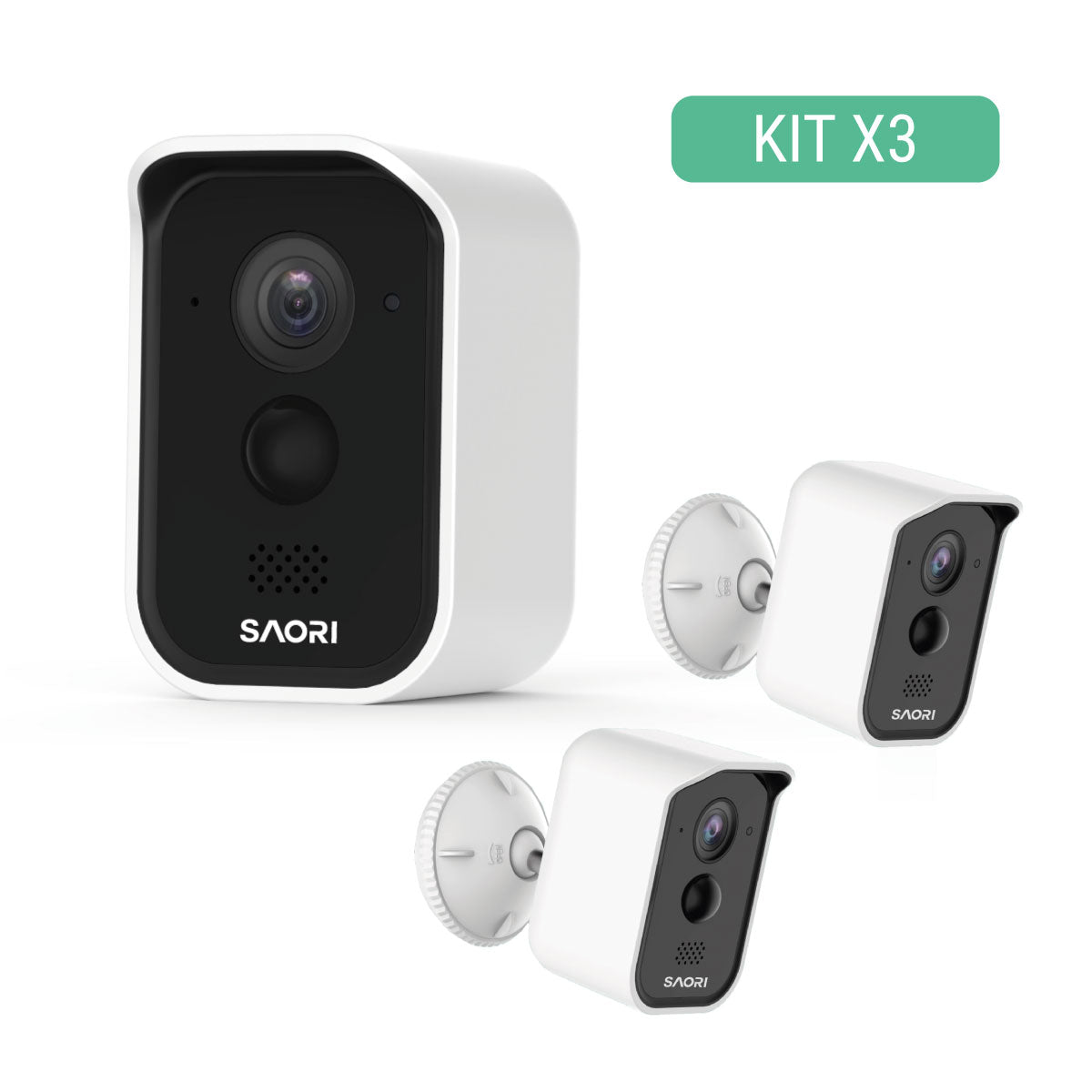 Kit X3 - Cámara de seguridad Exterior/Interior Inalámbrica Wifi HD con