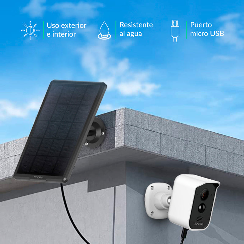Cámara Seguridad Exterior Panel Solar Wifi 1080p Movimiento