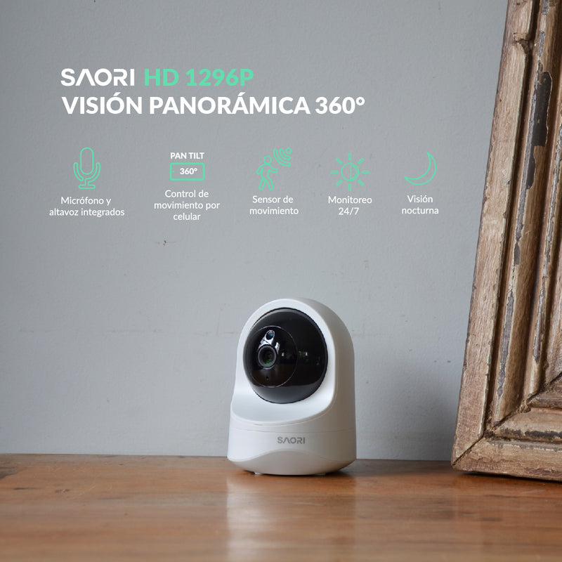 Camara wifi 360º con visión nocturna full HD y sensor de movimiento