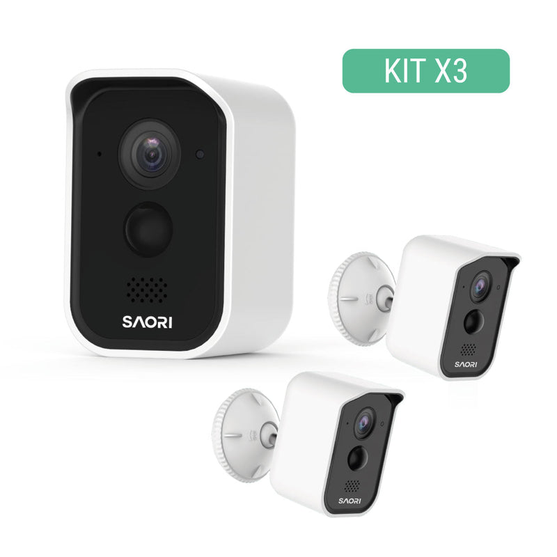 Kit X3 - Cámara de seguridad Exterior/Interior Inalámbrica Wifi HD con Batería