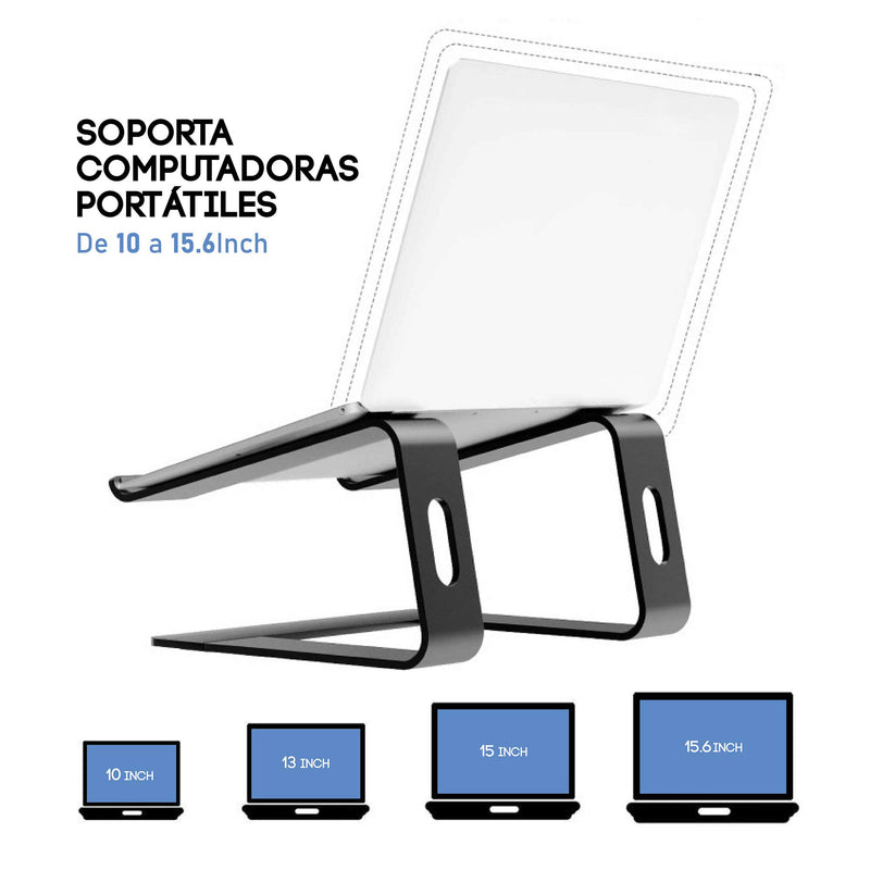 Soporte para computadora portátil para escritorio, soporte desmontable para  portátil, soporte ergonómico de aluminio para computadora portátil